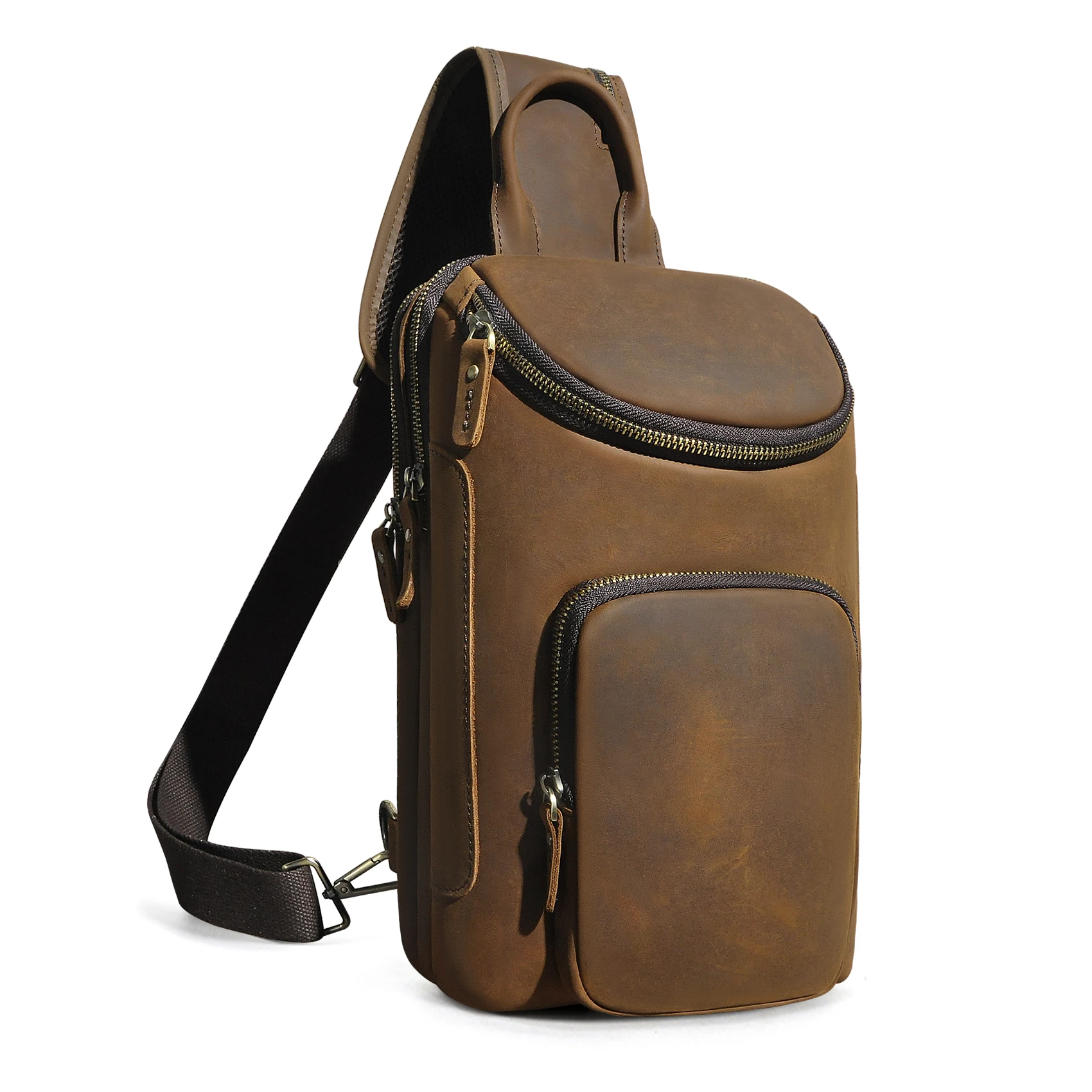 Sac de poitrine en cuir de cheval Elin pour homme, sac à bandoulière vintage, conception de tablette, thé One initié, bandoulière, qualité, 8033b,