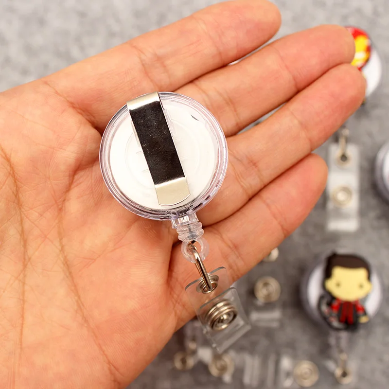 Cartoon New Men Hero Style Retractable Badge Reel For Nurse Doctor Card Holder Office Hospital Supplies Boy Girl Name Card