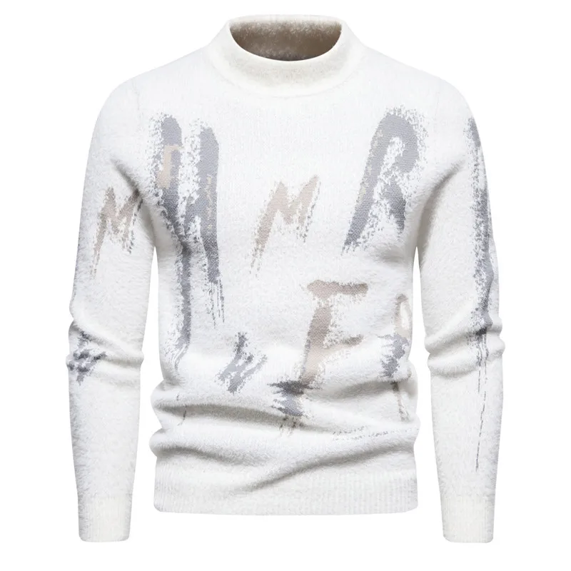 

2023 Men's Sweater Autumn and Winter Style Underlay T-shirt Round Neck Pullover Slim Fit Men's Sweater Sweater