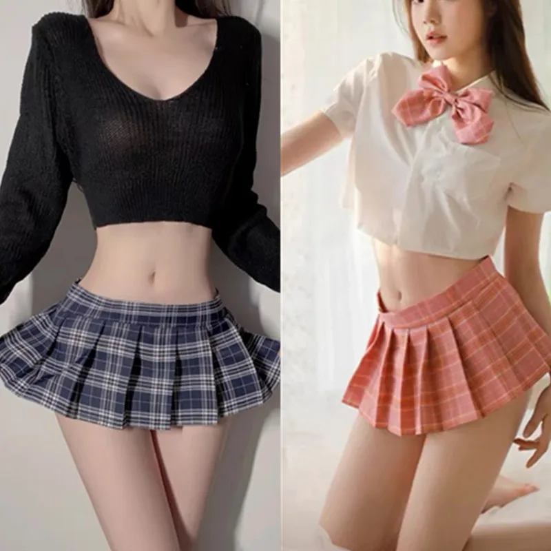 Summer Cosplay Plaids Skirt for Women Girls Clubwear Sweet Short Pleated Skirts Sexy Schoolgirl Fashion Plaid Skirt Student