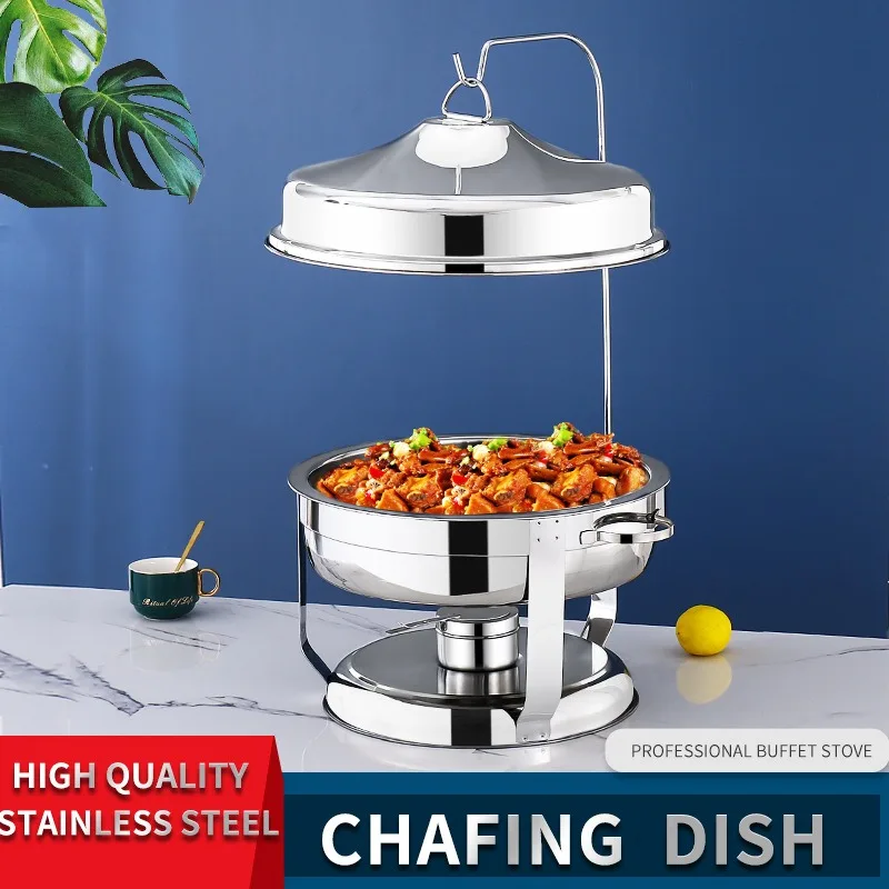 Stainless Steel Chafing Dish, Alcohol Fuel Food Warmer, Buffet Heating Container For Hotel Restaurant Hot Pot Catering Supply