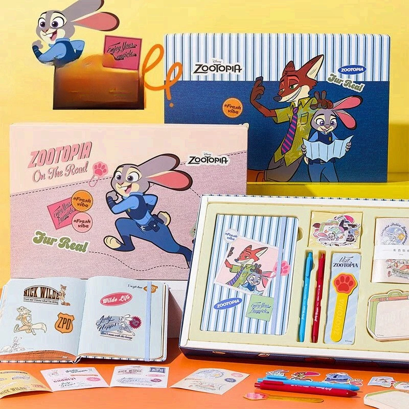 

Kawaii Zootopia Journal Gift Box Set with Notebook and Stationery Supplies for School Writing Doodle Fashion Trend Student Gift