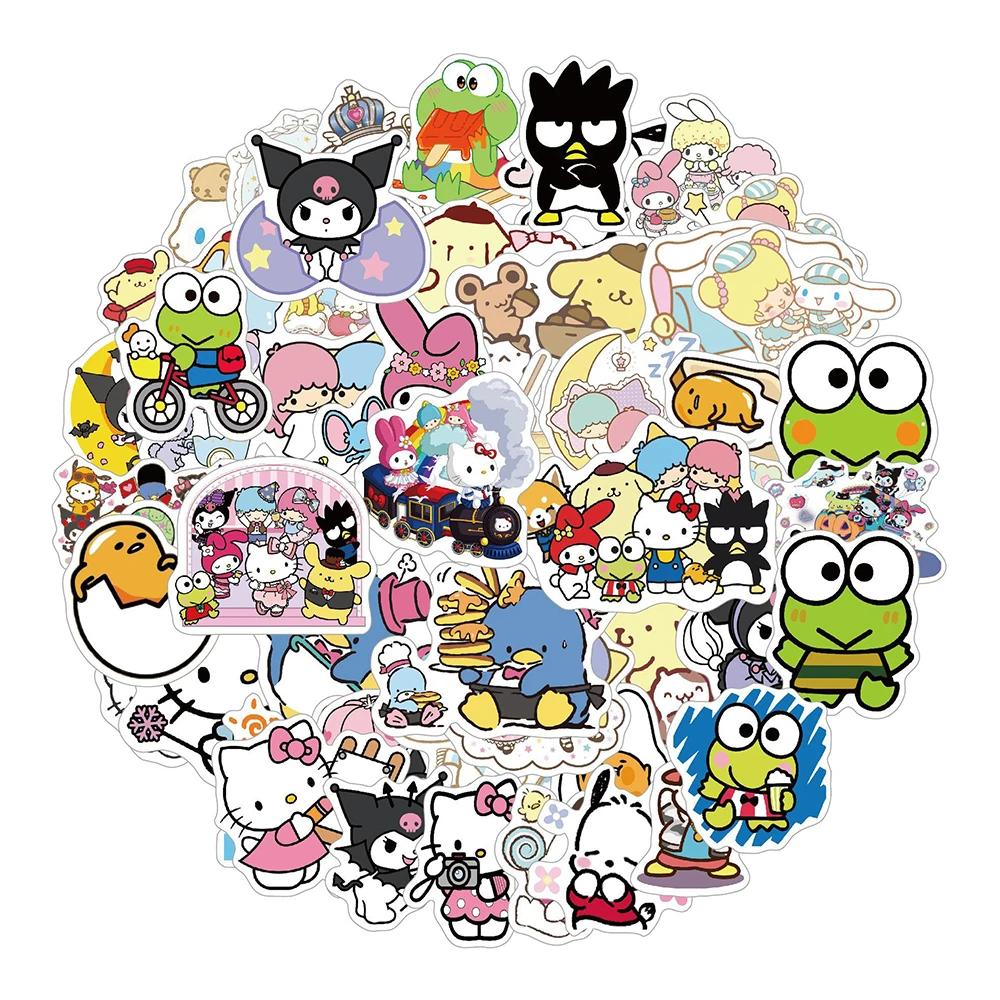 10/30/49PCS Sanrio Kawaii Anime Stickers DIY Motorcycle Travel Luggage Phone Guitar Laptop Classic Toy Cute Kid Sticker Decals