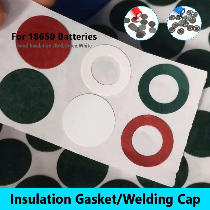 

18650 Battery Insulation Gasket Barley Paper Spot Welding Cap Stainless Steel Electrode Tip Cap Positive/Negative Flat Gaskets