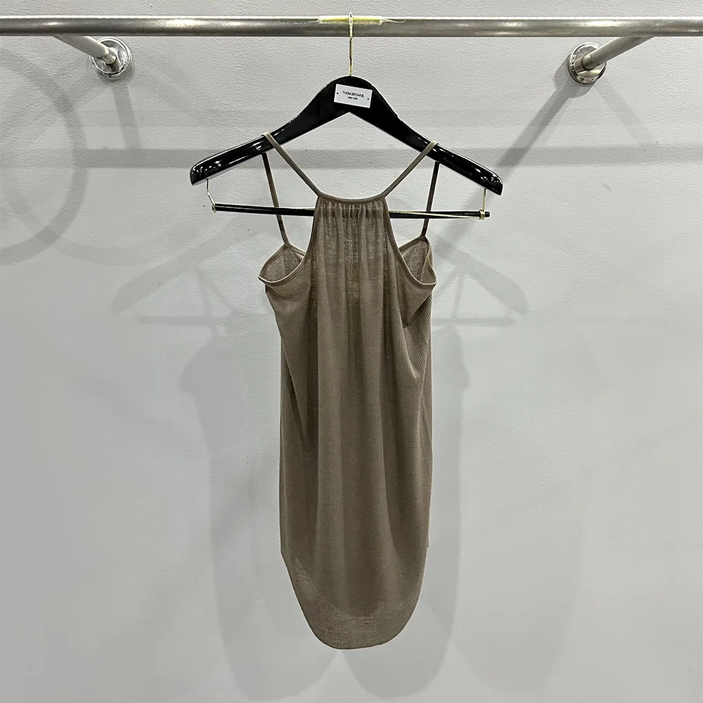 

2024SS High Street Dark Style Solid-Color Tank Top Women Fashion Versatile Vest Women's Clothes