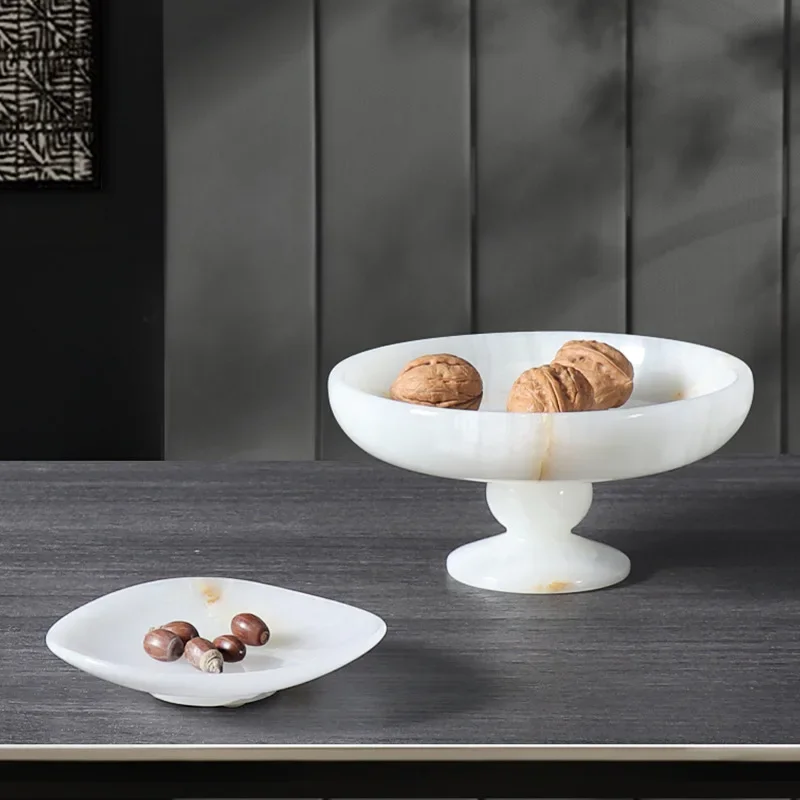Round dried fruit plate Home living room TV cabinet Coffee table Desktop melon seed snack plate
