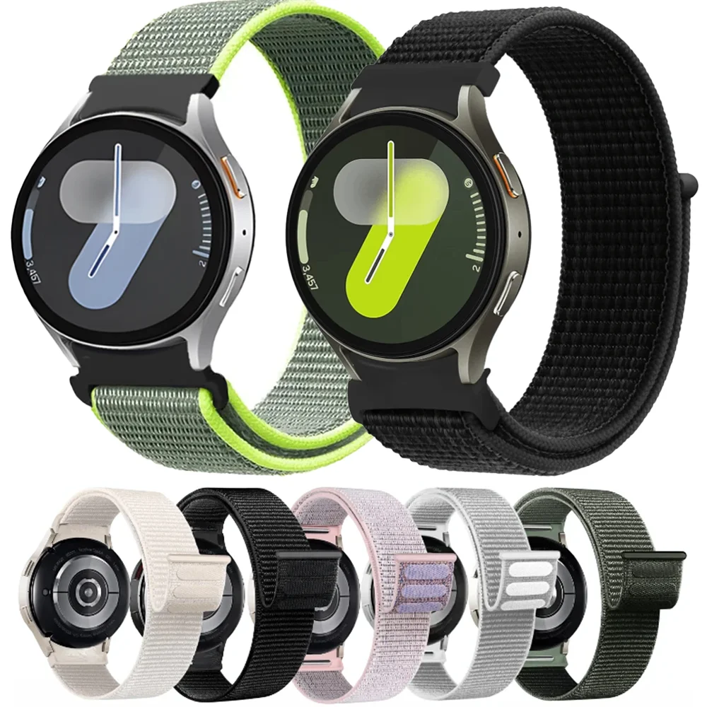 Sport-Nylon-Schlaufenarmband für Samsung Galaxy Watch 7/FE/6/5/4 40mm 44mm Nahtloses Armband für Galaxy Watch 6 4 Classic 5 Pro