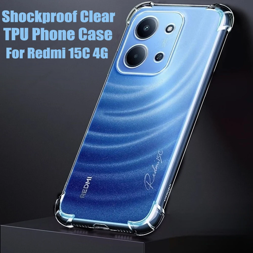 Weiche Transparente TPU-Handyhülle für Xiaomi Redmi 15C 14C 13C 12C 12 10C Stoßfeste Abdeckung für Redmi Turbo A5 A4 A3 K80 Ultra K70 Pro