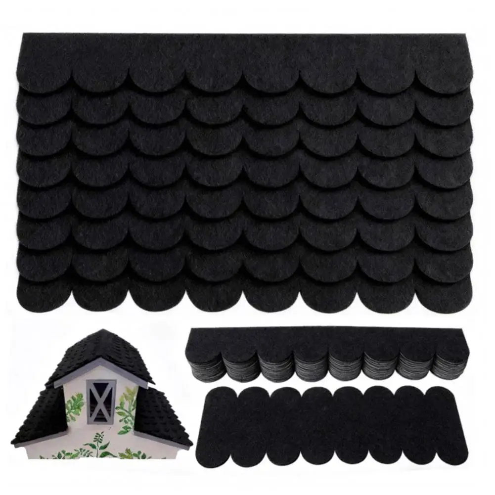 21/32/53Pcs 5/11cm Roofing Felt Shingles Self-Adhesive Waterproof Cuttable Mini Roof Shingles Bird House Nesting Box Roof Felt
