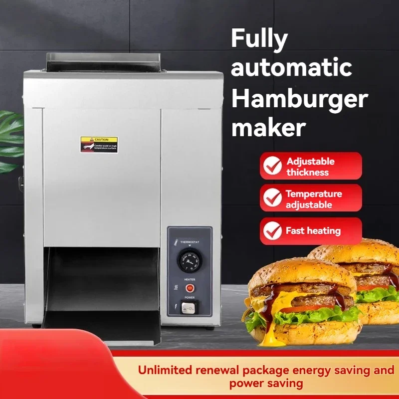 Automatic Hamburger Heater Baking Machine Vertical Conveyor Chain System With Release Paper For Fast Food Equipment