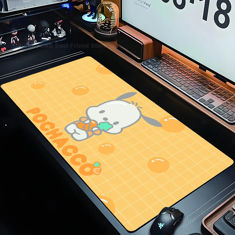 MINISO Cute P-Pochacco Mousepad Mouse Mat Desk Mat With Pad gaming accessories Prime Gaming XXL Keyboard Pad