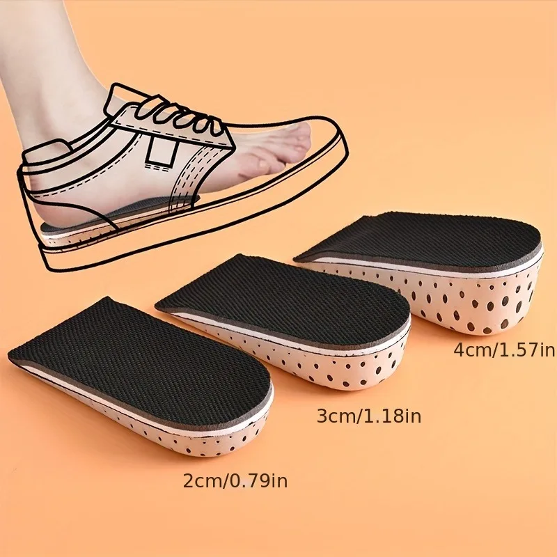 1 Pair EVA Invisible Height Increase Insoles | Soft Breathable Heel Cushion Inserts for High Heels & Daily Wear | Unisex