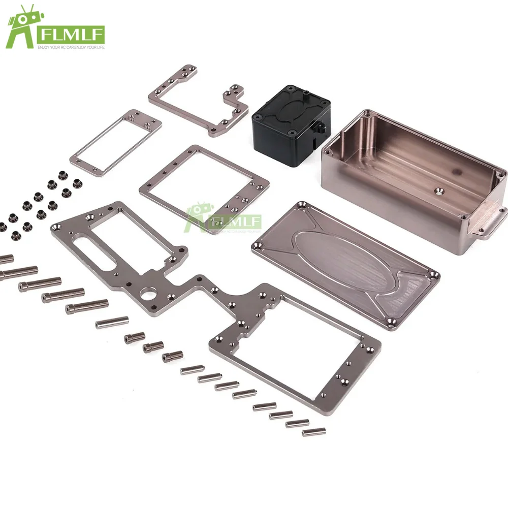 Alloy CNC Equipment Box Assembly Set Fit for 1/5 Scale Rovan ROFUN F5 MCD XS5 RR5 RC Truck Parts