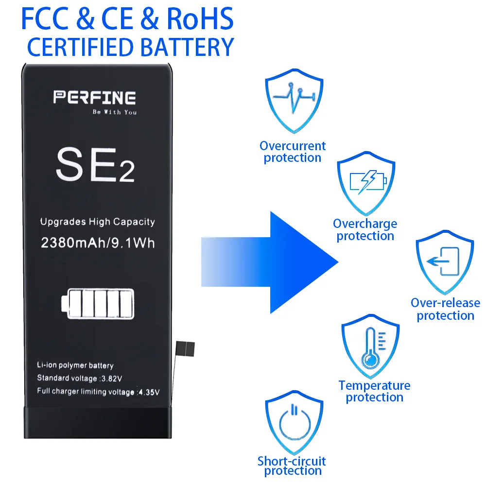 Perfine Replacement Battery for iPhone SE2 Second Generation 2020 version 2380mAh Internal Battery with Repair Tools Kit