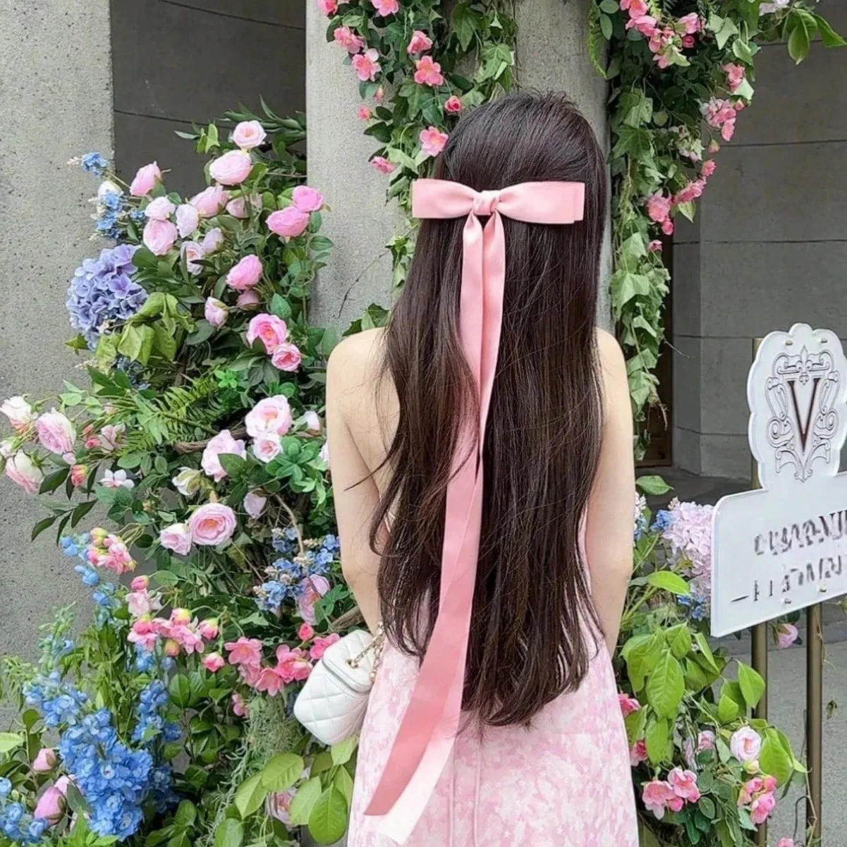

Beach Long Ribbon Satin Bow Spring Hair Clip Women Girls Hairpins Pin Barrettes Accessories Hairclip Headdress Headwear Ornament