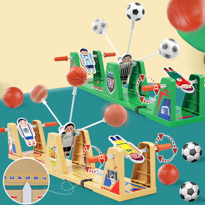 Funny Mini Football Tabletop Game Swing Basketball 2 Player Battle Kids Adults Table Soccer Party Interactive Toy