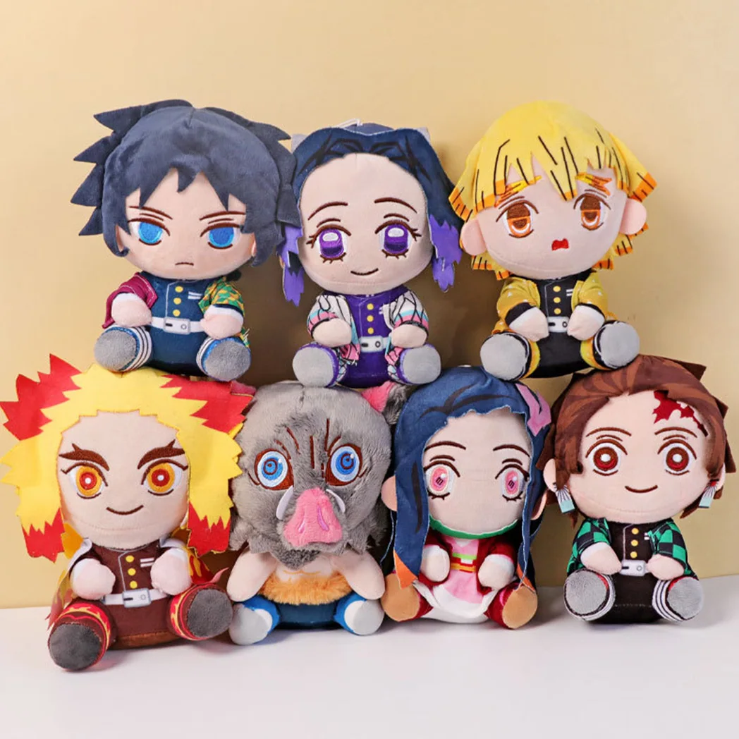 20cm Demon Slayer Tanjirou Nezuko juguete de peluche Anime japonés personaje de dibujos animados muñeca acolchado clásico lindo Kawaii regalo para niños Juguetes