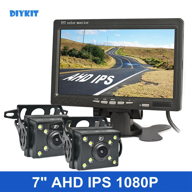 

DIYKIT 7inch AHD IPS Backup Car Monitor Waterproof LED Night Vision 1080P AHD Rear View Car Camera for Bus Houseboat Truck