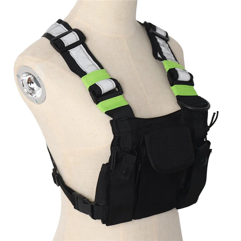 4X Radios Pocket Radio Chest Harness Chest Front Pack Pouch Holster Vest Rig Carry Case For 2 Way Radio Walkie Talkie-A74Z