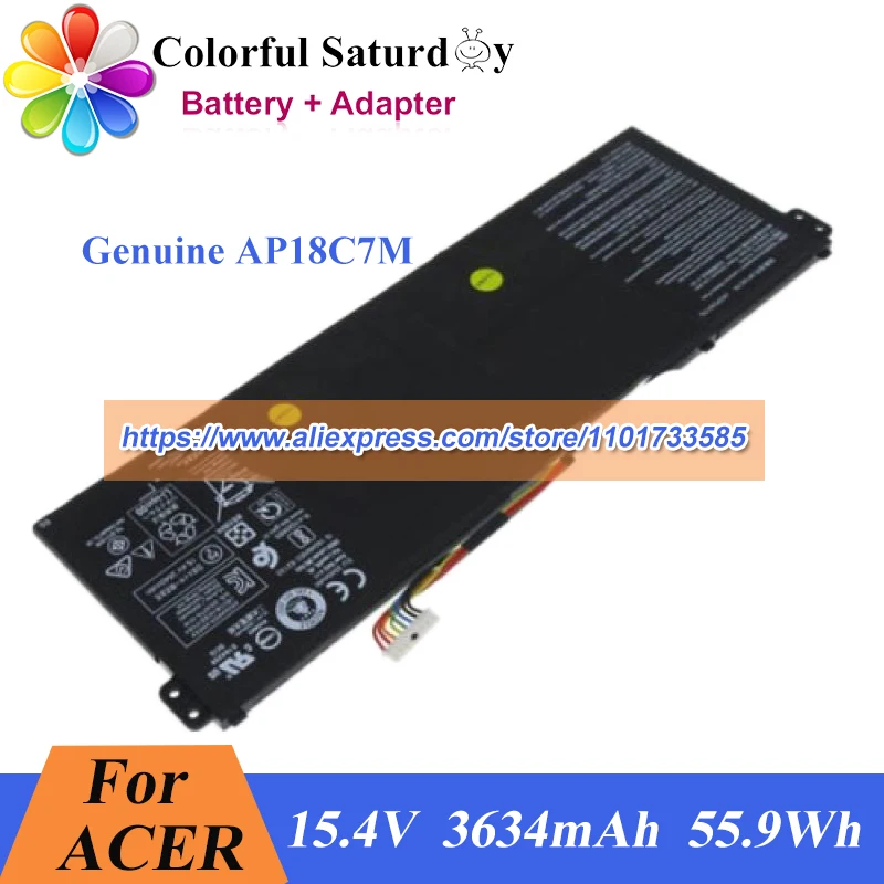 

Genuine AP18C7M Battery for Acer Swift 5 SF514 SF414 SF313 SF316 ConceptD 3 CN316-73G N19H3 TRAVELMATE SPIN P4 TMP414RN-51
