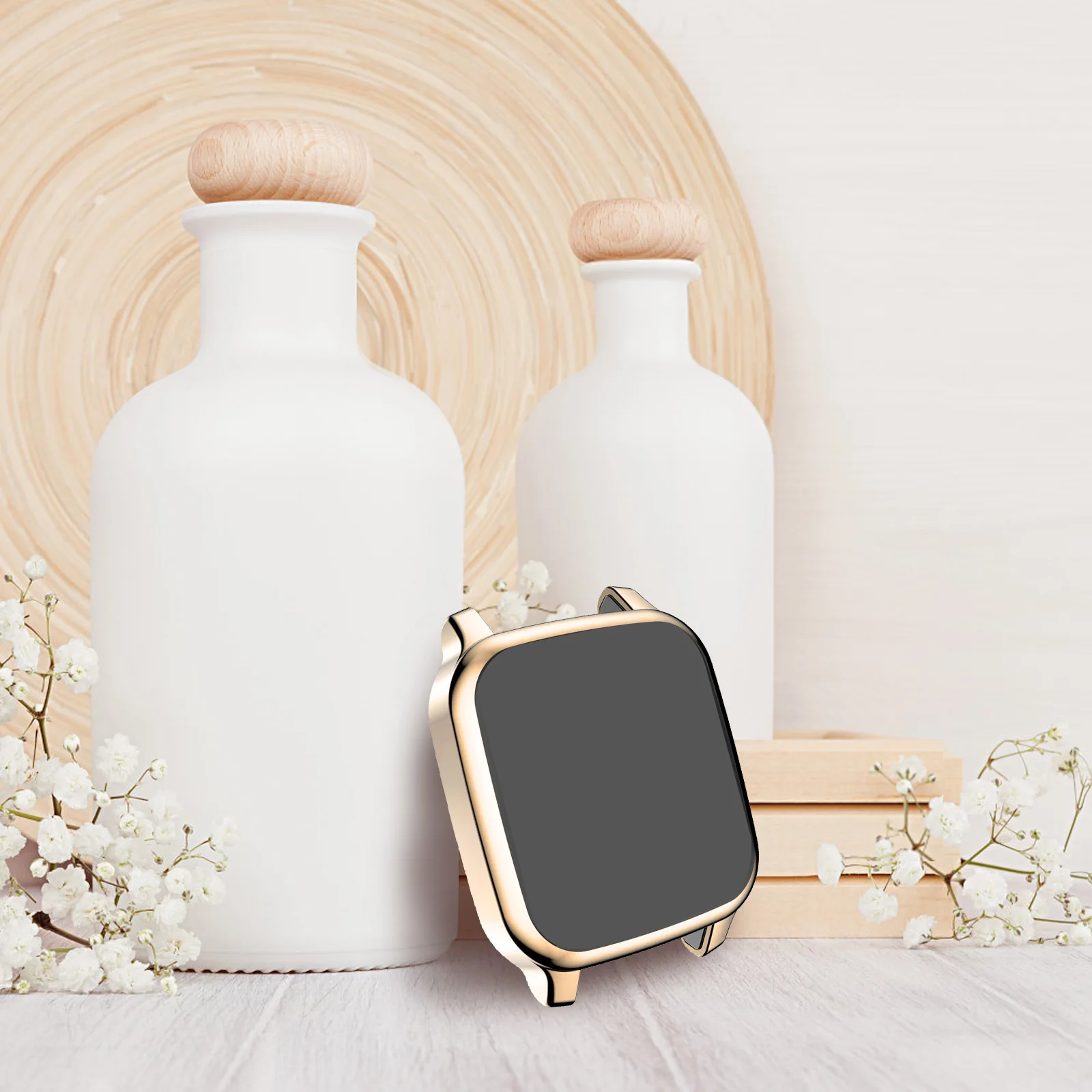 3 Pcs Protective Watch Case Cover for Smartwatch TPU Soft Glue Screen Protector Accessible Charging Full Buttons Coverage