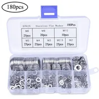 Stainless Steel Flat Washer M2-M10 Round Metal Screw Washers Rings Plain Gaskets Fasteners for Screws Bolts Assortment Kits