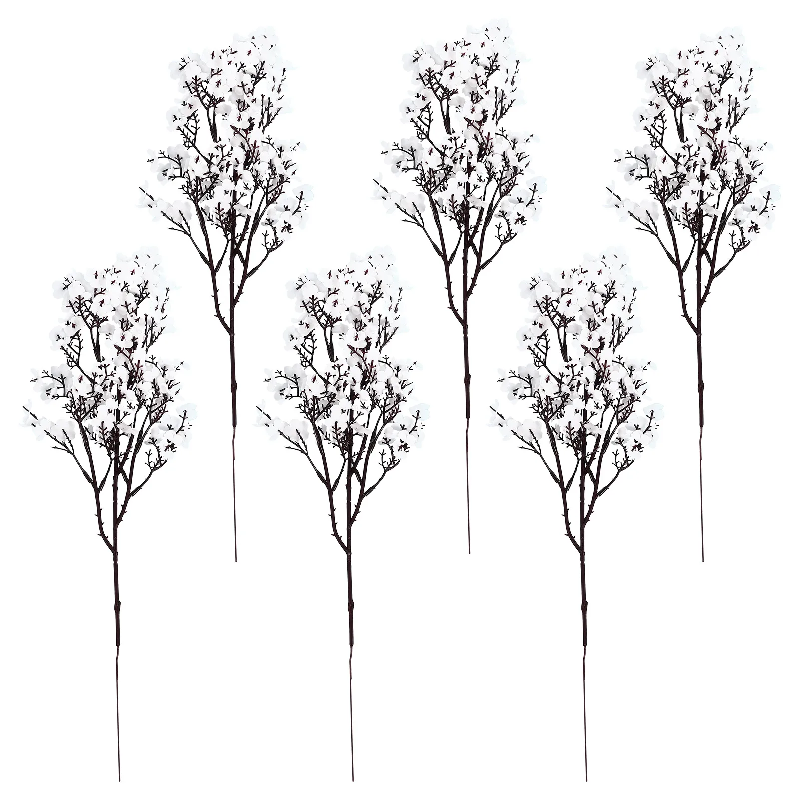 

6 Pcs Simulation Flower Arrangement Set Realistic Artificial Gypsophila Decor Home Ornament White Branches Fake Flowers Home