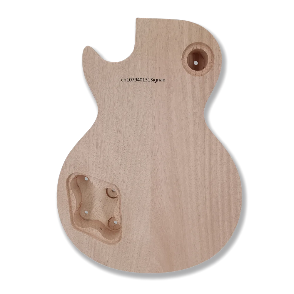 DIY L6T Electric Guitar Body, Two-Piece Construction Mahogany with Veneer, Unfinished “White” State