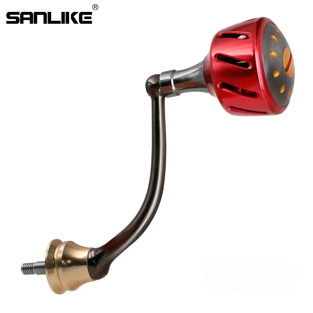 

SANLIKE Red Fishing Reel Handle Left/Right Threaded Aircraft Aluminum Fishing Tool for Shimano Spinning Reel Fishing Accessories