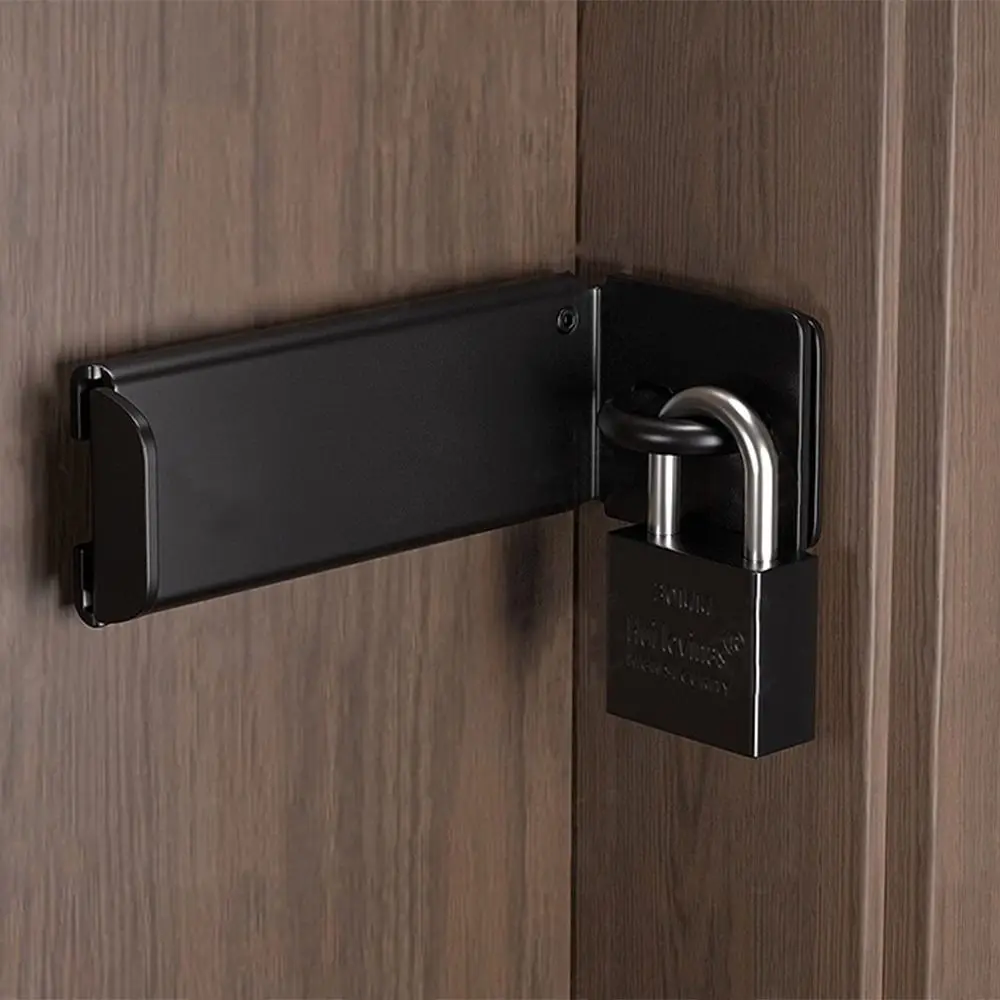 New Stainless Steel Door Clasp Lock Right Angle Anti-theft Padlock Hasp Burglar-proof 90 Degree Gate Latch Door