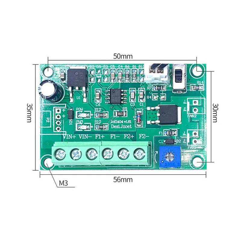 DC 12V 24V 4A Fan temperature control 2/3/4wire PC CPU Chassis fan speed regulation module PWM Thermostat Speed governor