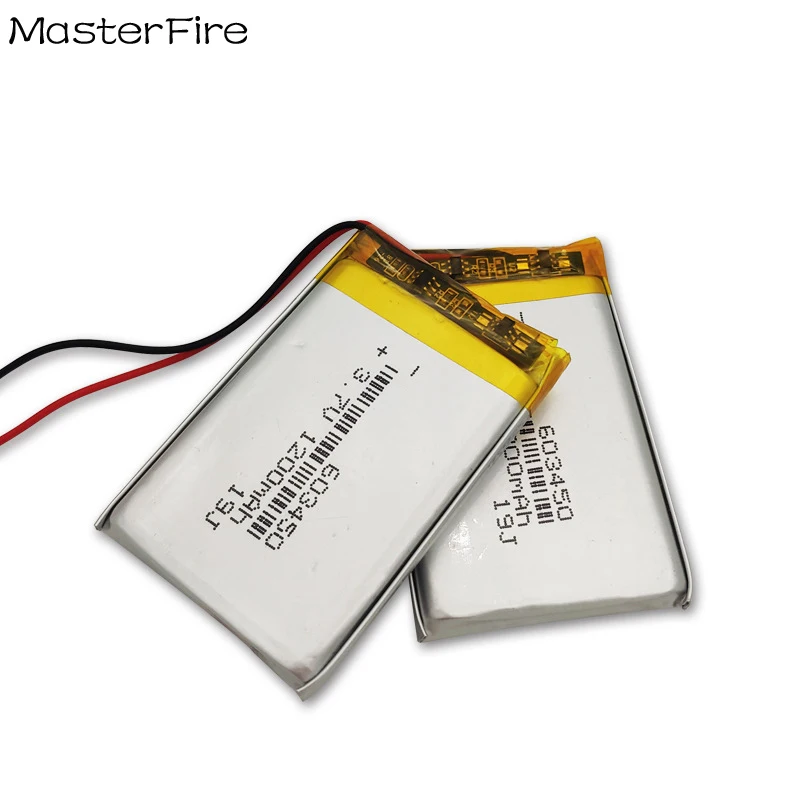 10PCS 3.7V 1200mah Rechargeable Lithium Polymer Battery 603450 for GPS Navigator Bluetooth Speaker Mobile Phone Camera Batteries