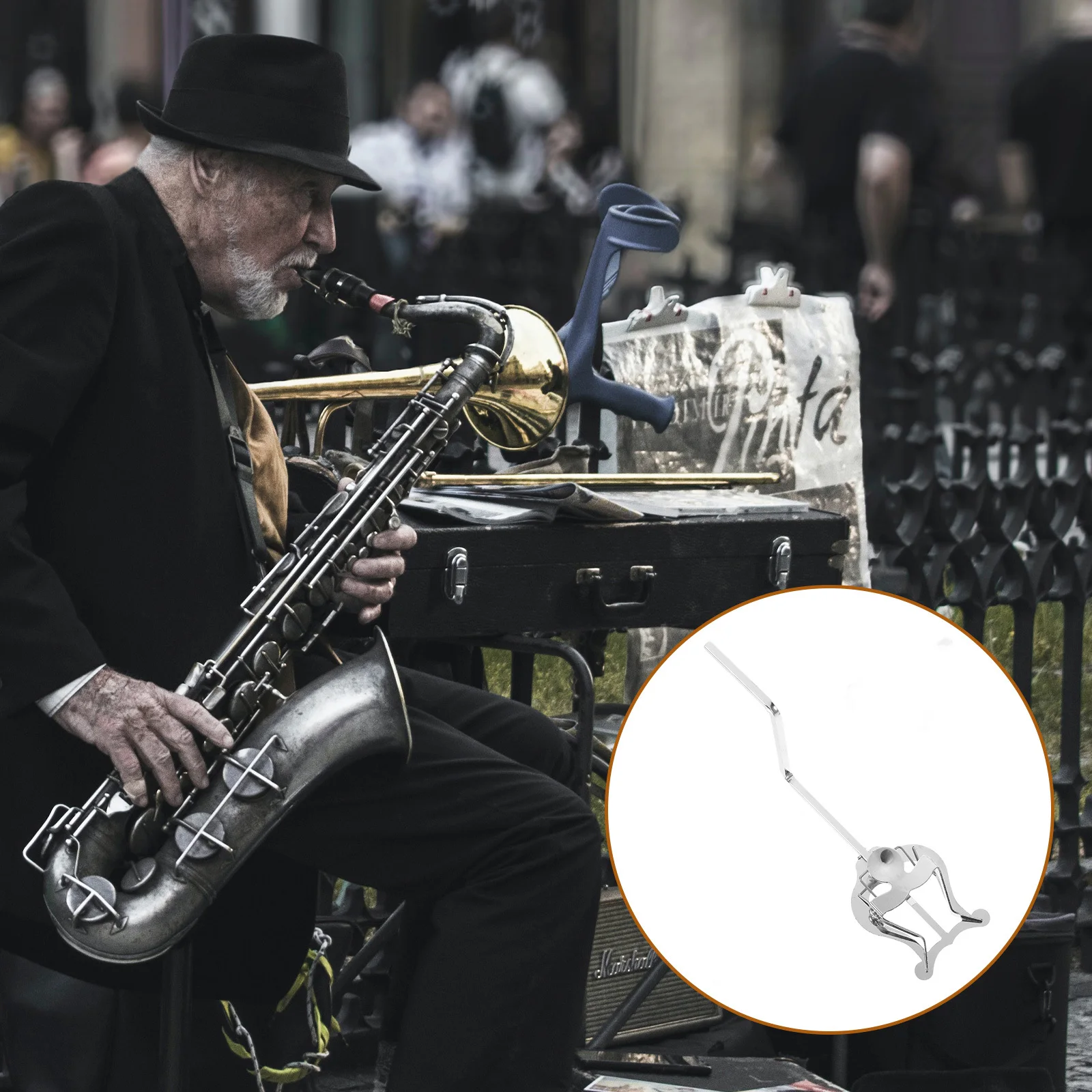 

Saxophone Lyre Metal Sheet Music Holder Clip For Saxophone Score Clamp Portable Music Note Accessory Instrument Supplies Sturdy