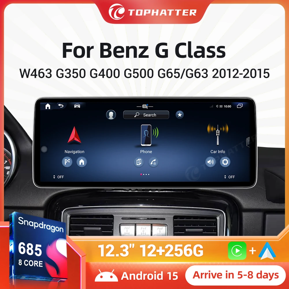 

12.3 2K Android Car Stereo for Mercedes Benz G Class W463 2012-2015 G350 G500 G63 AMG with Wireless CarPlay Android Auto GPS