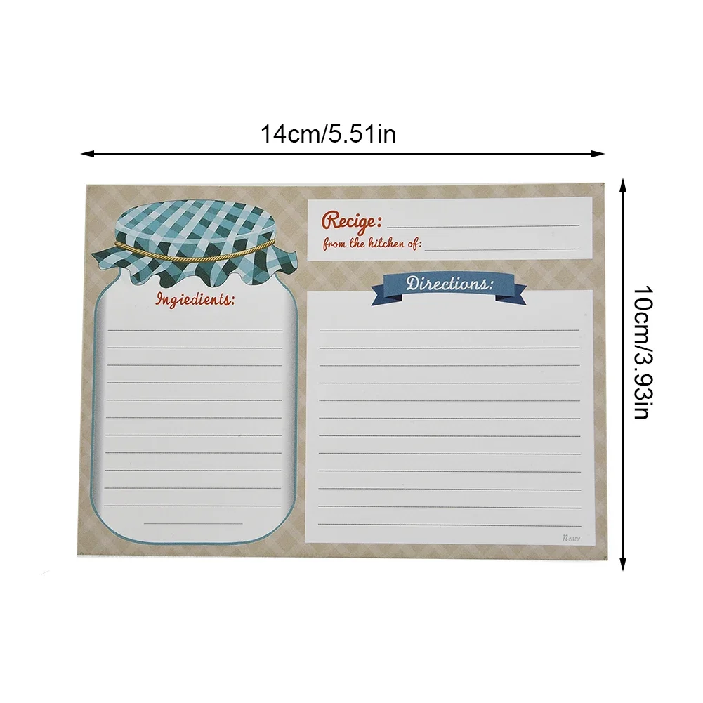 Recipe Book Kitchens Recipe Cards Cooking Gift Double Sided Blank High Quality Paper 10x14CM 25 PCS Kitchen Storage