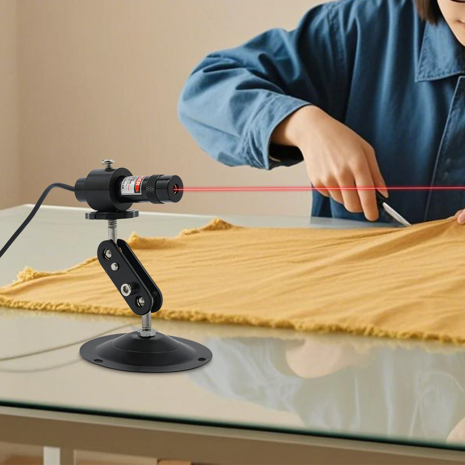 Лазерный локатор с красной линией, регулируемый лазерный уровень 100 МВт, 650 нм для деревообработки, пошив, резки и позиционирования машин