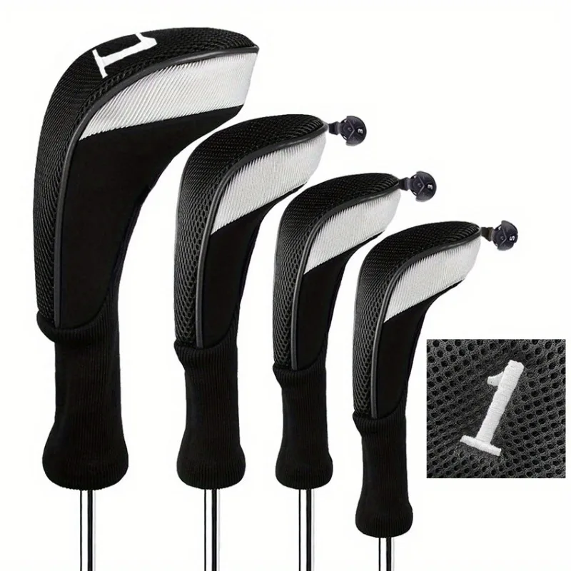 4pcs/set Golf Club Head Covers Set - Protect Your Clubs With 1 Driver, 1 Fairway, And 2 Hybrid Covers For Men And Women -Durable