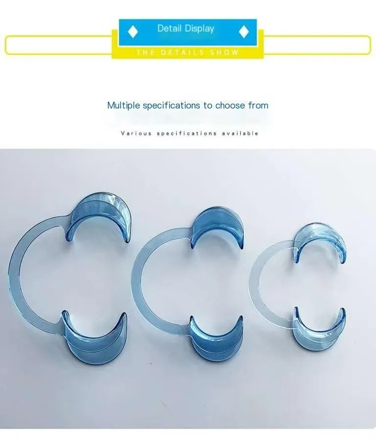 

10p C-shape Cheek Retractor Transparent Plastic Mouth Opener Lip Cheek Retractor Large/Medium/Small Dentist Spreader Orthodontic