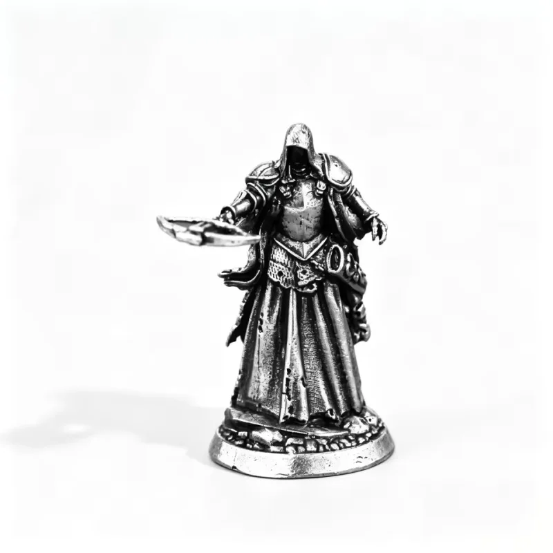 Medieval Undead Knight Metal Miniatures Figurines White Copper Soldier Model Desktop Decor Collectible Gifts for Men