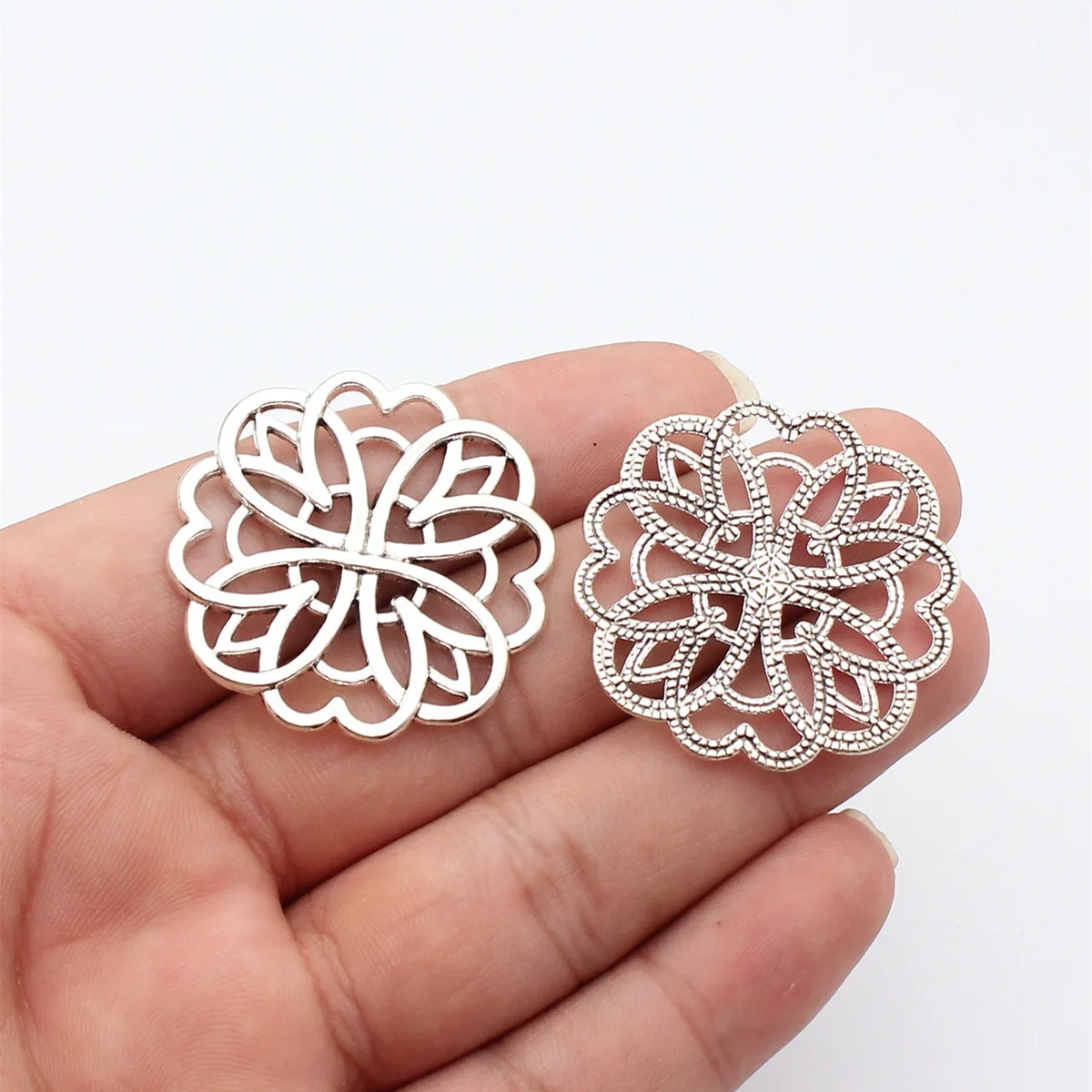 10pcs 38x38mm(1.5x1.5inch) Antique Silver Color Motif Charms Pendants DIY Jewelry Making Accessories