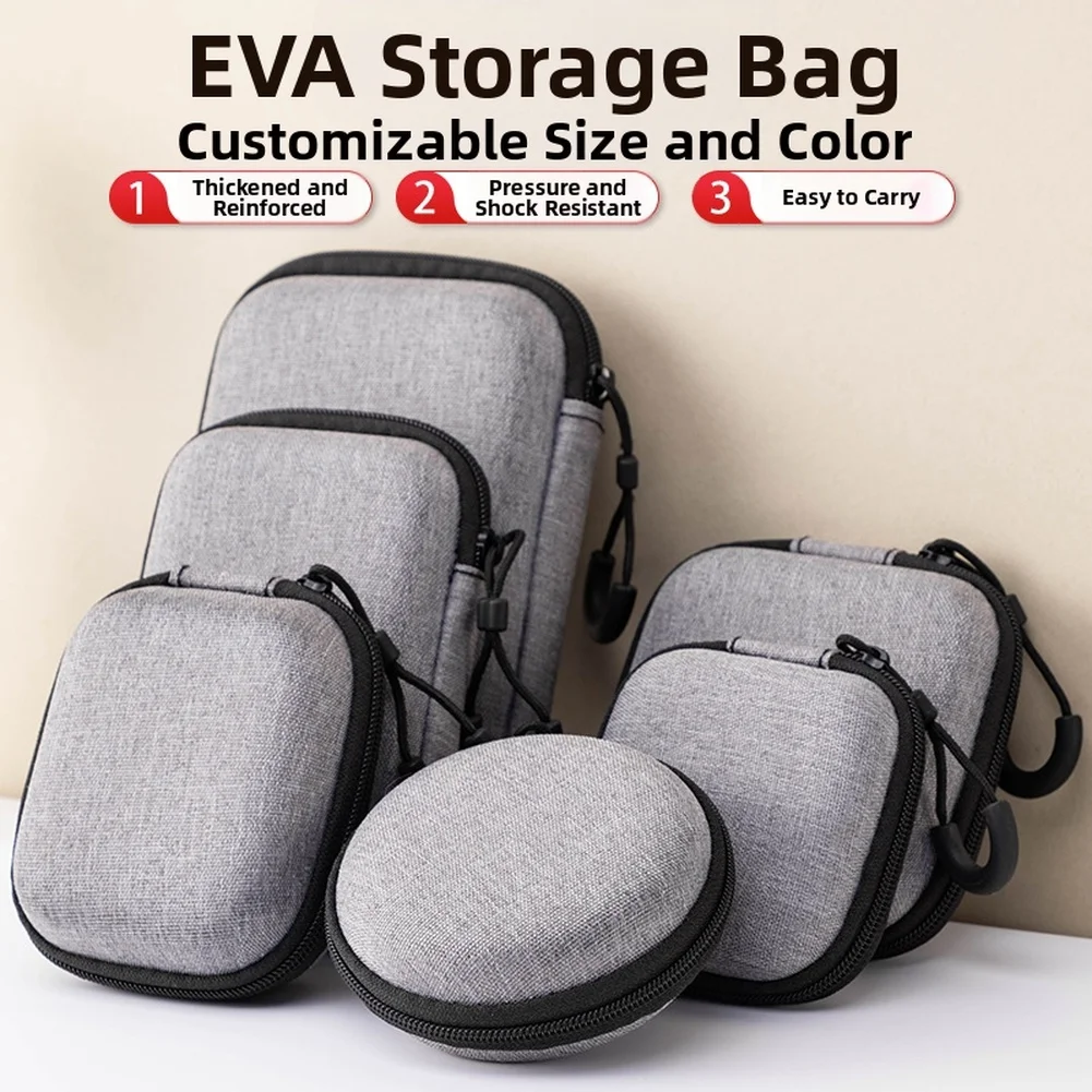 Portable Storage Bag EVA Hard Drive Case Headphone Storage Bag Charger Organizer Box For 3C Digital Data Cables Power Banks
