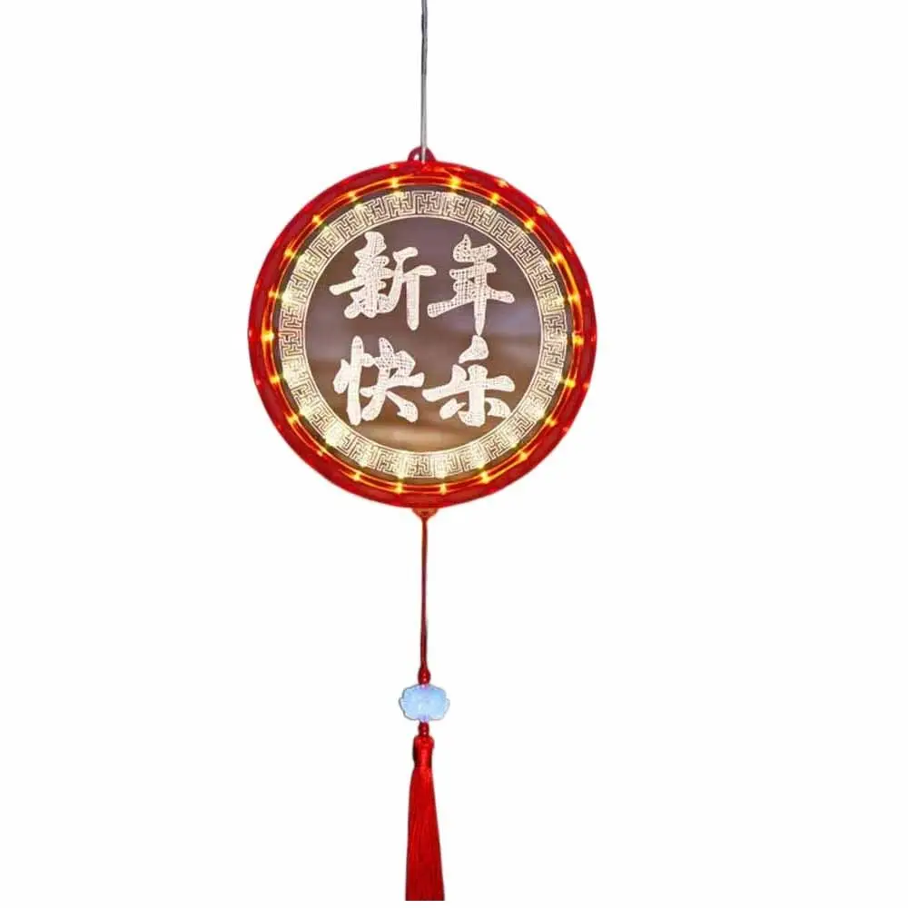 Hanging New Year Suction Cup Lamp Luminous Good Luck Spring Festival Window Lights 3D Chinese style