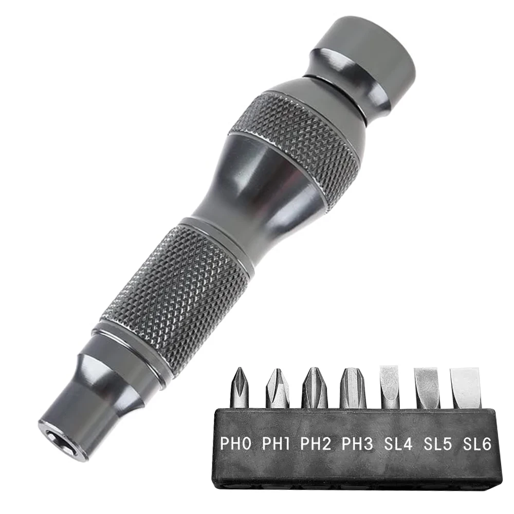 

3/8PCS Screwdriver Bit Kit Aluminum Alloy Handle Magnetic Chuck Screwdriver with Slotted Phillips Bits for Home DIY Repair