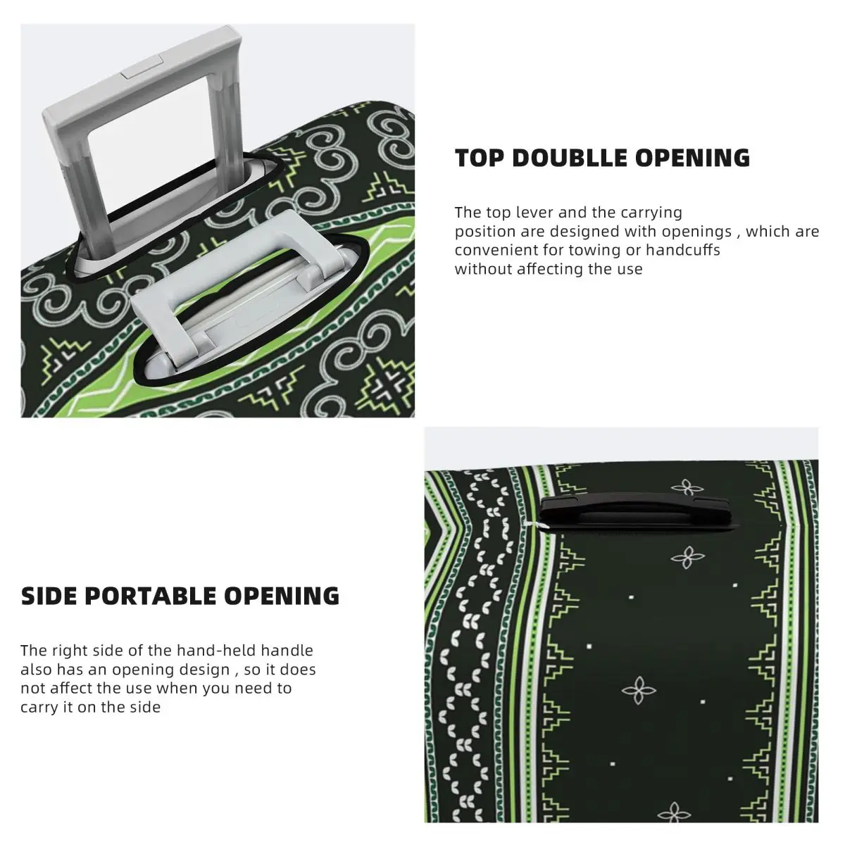 غطاء حقيبة Green Hmong Winter Wonderland غطاء حماية مرن لأمتعة السفر مقاس 18-32 بوصة