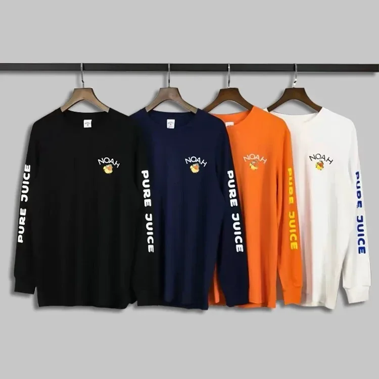 

New Fruit Logo Printed Long-sleeved T-shirt Men's and Women's Couple Round Neck Sweatshirt