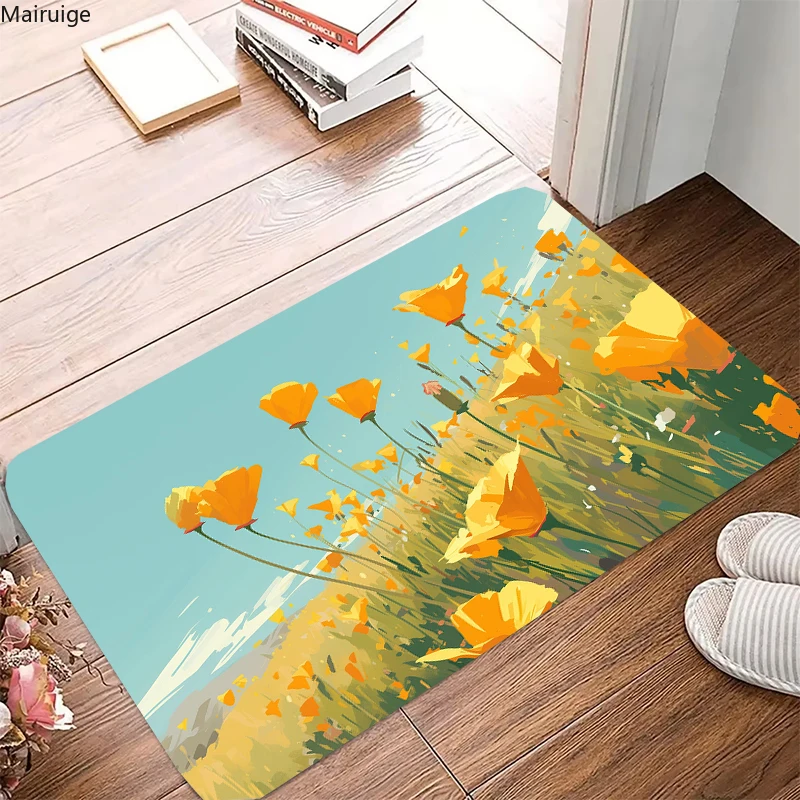 Living Room Carpet Elegant Vintage Floral Rug Home Decoration French Retro Floor Mat Soft Anti-wrinkle Non-slip Rugs XL XXL