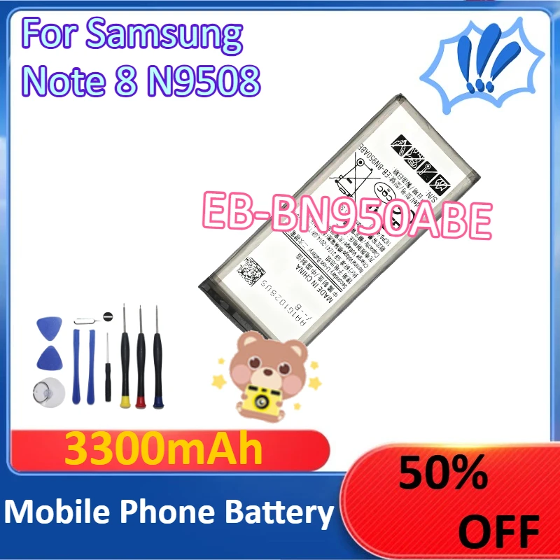 

New 3300mAh EB-BN950ABE Lithium Battery for Samsung Note 8 N9508 Mobile Phone Battery +Tools