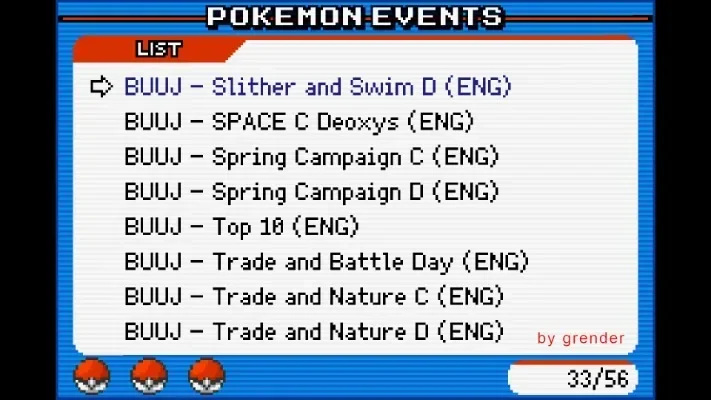 Pokemon Event Distribution Video Game Cartridge Generation 3 Complete English Events Only