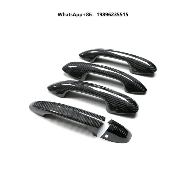 Real Dry Carbon Fiber Car Exterior Accessories 4 Door Handle Cover Stick on for E Class W213 2016-2018