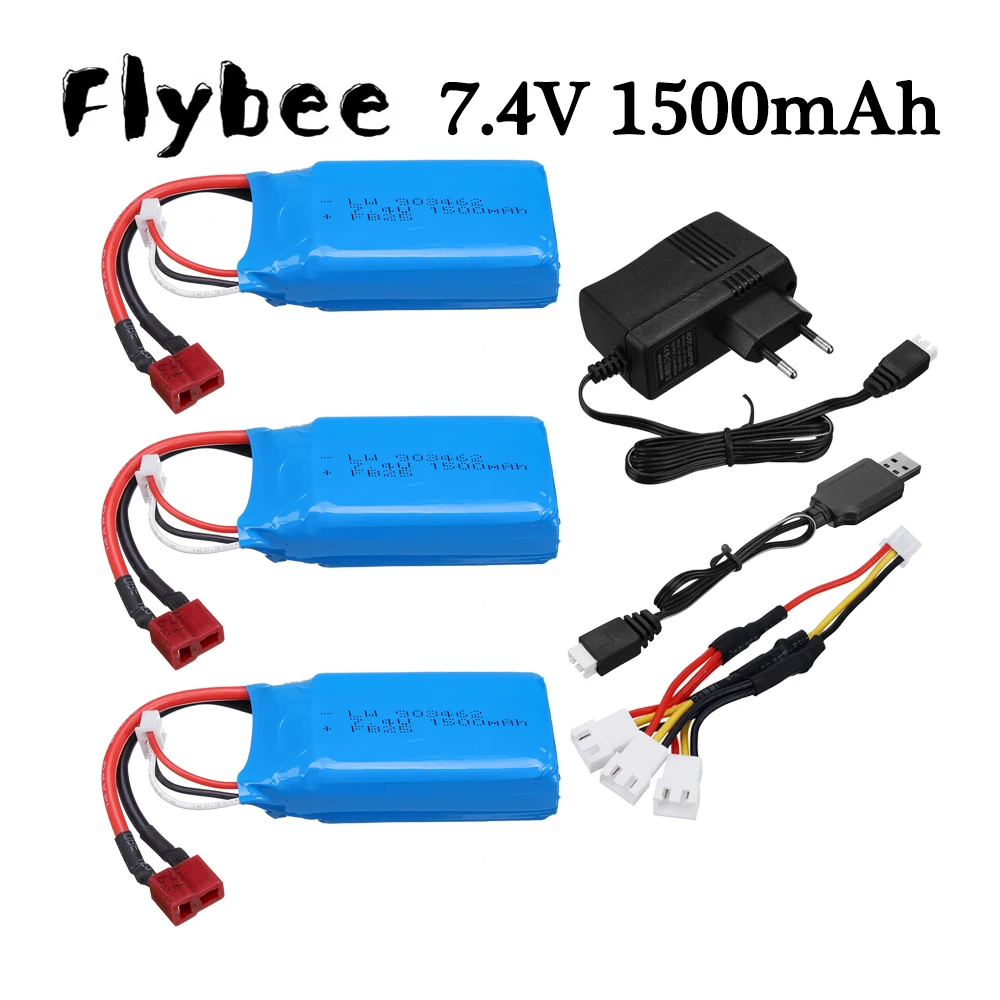 7.4V 1500 Lipo Battery + 7.4V Charger Sets 2s For Wltoys 144001 12428 12423 RC Racing Car Boat Quadcopter Helicopter Spare Parts